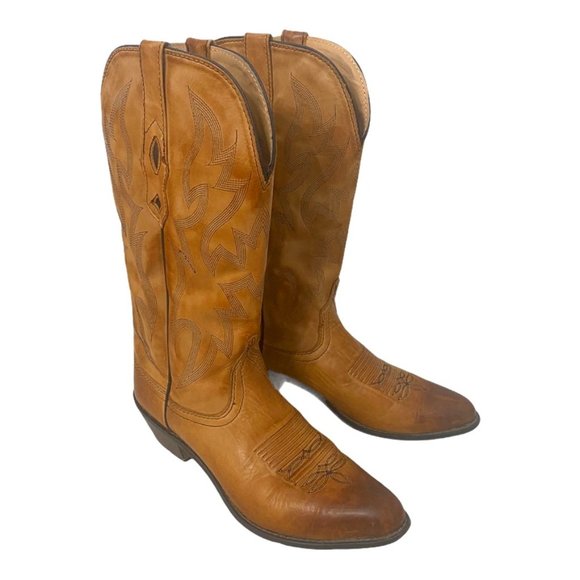 Nacona Shoes - Nocona Leather Cowboy Boots in Saddle Size 7